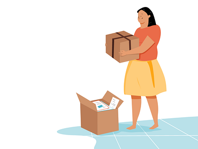 Packing Girl Illustration