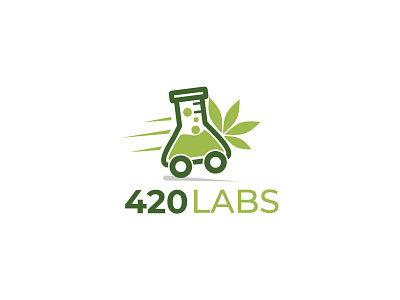 420 Labs Logo white brand design cannabis cannabis logo laboratory labs logo logo design logodesign logos marijuana marijuana logo