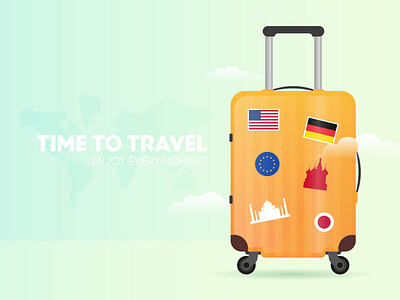 Time to travel. baggage design illustration travel vector