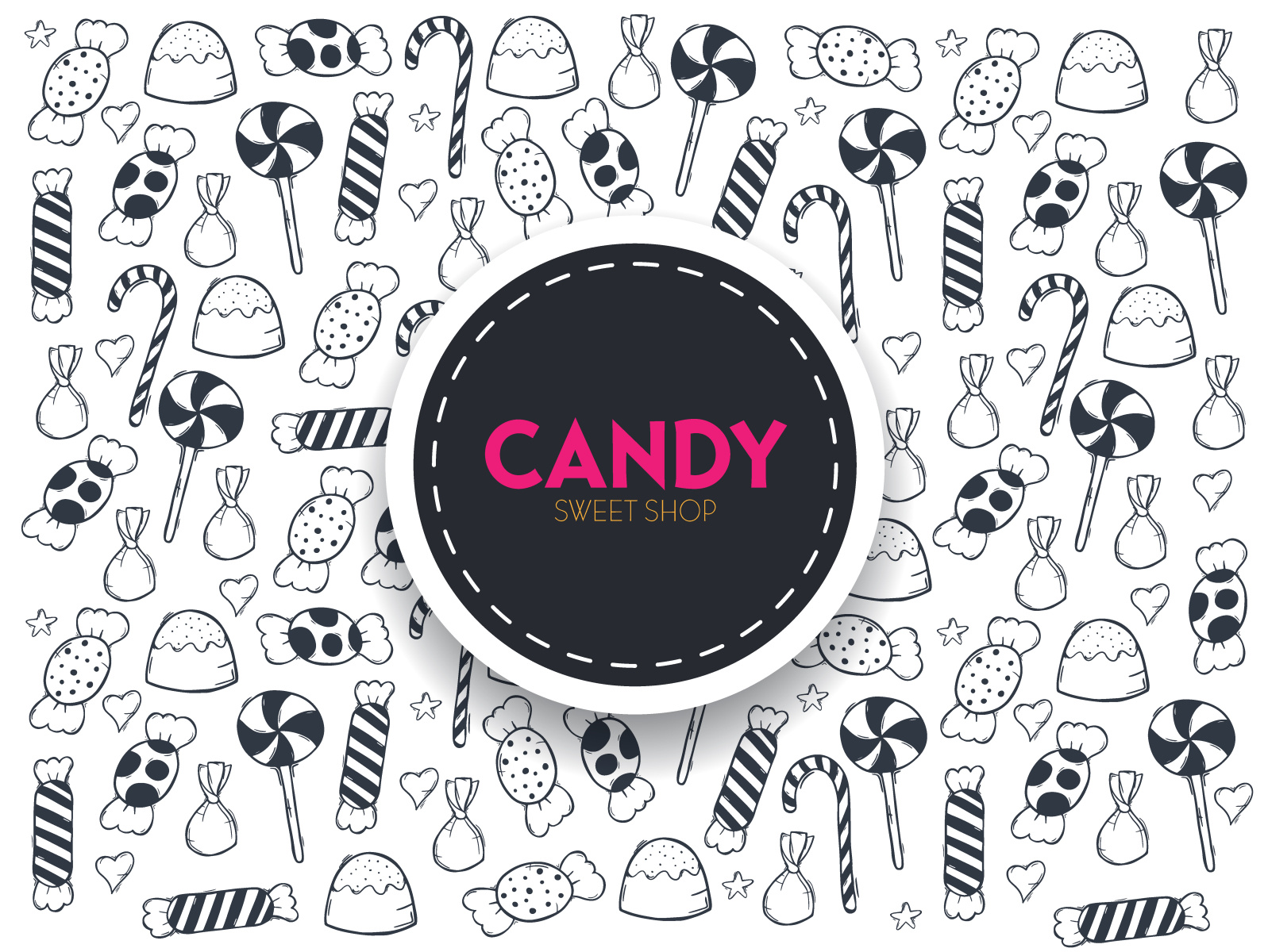 Candy doodle background by Nik Leonov on Dribbble