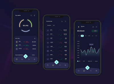 Cryptocurrency / Wallet Concept App app bitcoin concept creative crypto crypto wallet cryptocurrency design exchange interface mobile ui user interface ux wallet