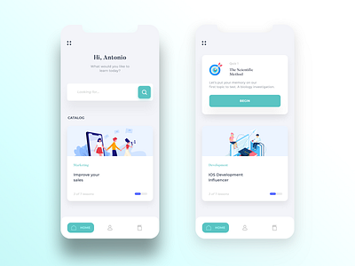 Online Learning App design development education educational illustraion interface ios iphone kit learning learning app menu menu bar menu design mobile online online course ui uiux ux