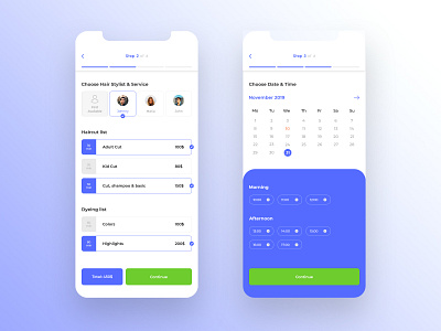 Beauty salon - online booking service app booking calendar clean design interface mobile mobile app mobile ui salon ui ui design uiux user experience user interface