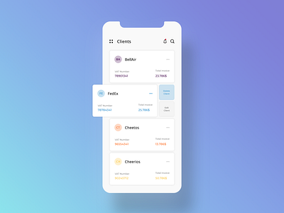 Client list concept client concept creative design experience friendly interface list minimal mobile mobile app mobile design mobile ui modern simple ui user interface ux