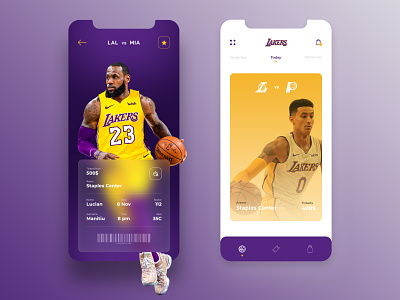 Lakers Mobile Application app basketball concept creative design design system interface lakers lebron james los angeles lakers mobile mobile design nba shop ticket app ticket booking tickets ui user interface ux