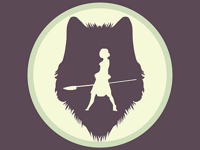 Princess Mononoke design flat ghibli icon illustration logo mononoke series art studio ghibli vector