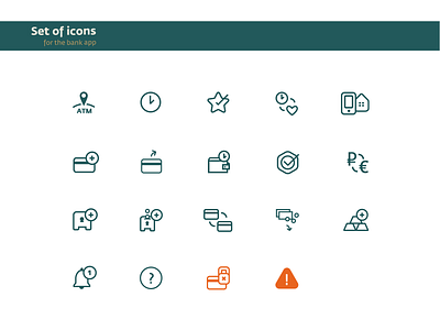 Set of the bank app's icons app bank bank app bank icons graphic design icons vector