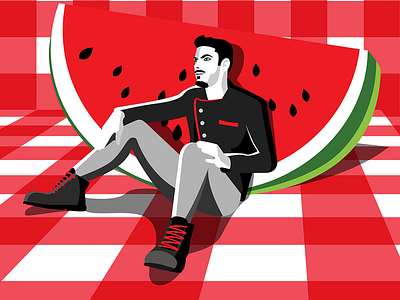 Chef, what's on the menu today? chef digital art fruit illustration illustration art watermelon