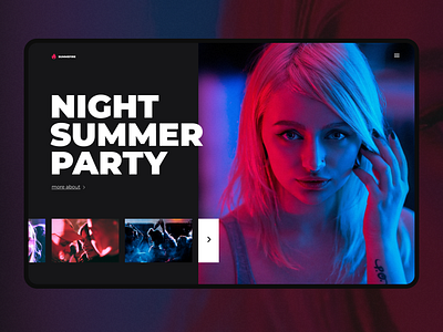 Landing Page Night Summer Party design figma landing page night party photoshop summer typography ui ux