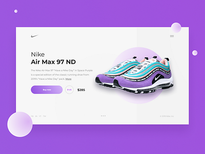 Nike Air Max 97 ND airmax design figma nike photoshop purple shop design sneakerhead sneakers typography ui ux web