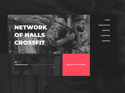 Network of halls Crossfit crossfit dark design figma landing page training typography ui ux web