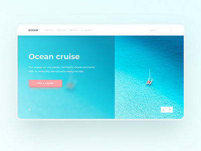 Ocean cruise design figma minimalism ocean typography ui ux web