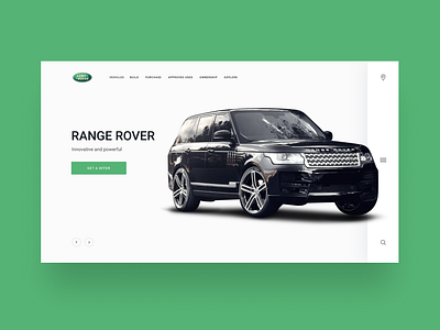 RANGE ROVER CONCEPT car concept car design figma land rover minimal range rover typography ui ux web