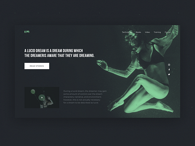 Lucid dream Page concept dark design dream figma minimalism photoshop typography ui ux web