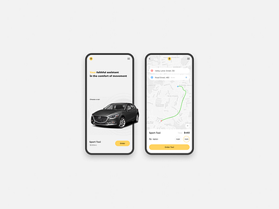 Taxi App design Concept app design design figma minimalism taxi app typography ui ux