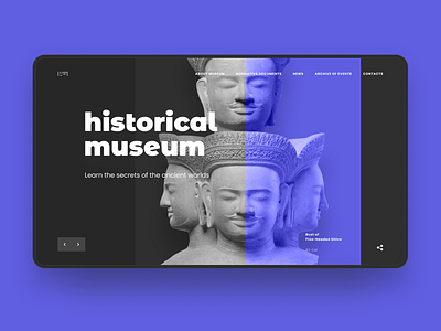 Historical museum concept page design figma minimalism museum of art shiva typography ui ux web