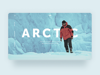 Arctic concept page arctic design figma minimalism photoshop typography ui ux web