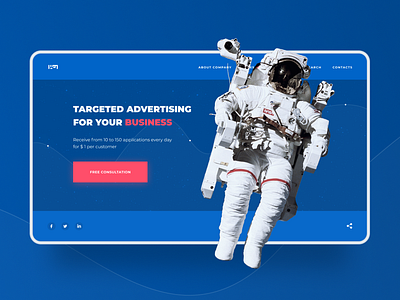 Targeted advertising. Concept page adwords design figma landing page minimalism space design targeting typography ui ux web