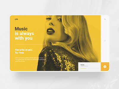 Free Music Website concept design figma minimalism music app photoshop typography ui ux web