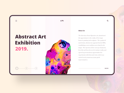 Abstract Art Exhibition Concept Page abstract design design figma landing page minimalism typography ui ux web