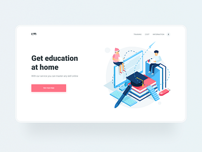 Online university / Landing page concept design figma illustraion landing page minimalism school typography ui ux web