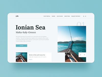 Yacht rental design figma minimalism rental typography ui ux web web site webdesign yacht