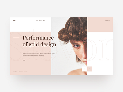 Perfomance of gold design / Concept page