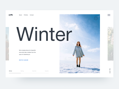 Winter Concept page concept design figma minimalism snow typography ui ux web winter