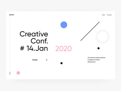 Concept. Creative conf. White design digital figma landing page minimalism typography ui ux web webdesign white