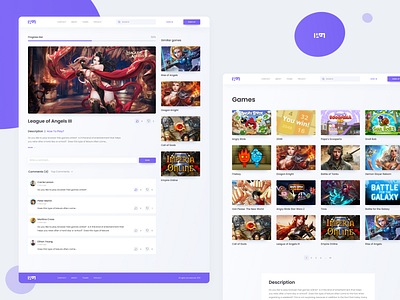 Browser Games Site browser design figma games gaming gaming website interface player purple typography ui ux web