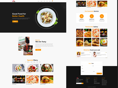 Restaurant landing page adobe adobe photoshop cc clean design food graphic design illustration restaurent ui ux web
