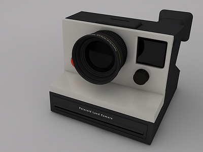 Polaroid Land Camera 3D Model 3d camera cinema 4d modeling polaroid primitives render telephoto lense texture wip