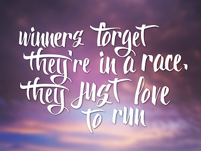 Love of the Race brush script custom lettering design hand lettering life love passion photography race running script winners