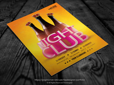 Night Club bash black clean deluxe elegant event exclusive fasdesigner flyer glamour gold luxury midnight modern music night night club party poster print