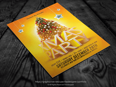 Xmas Party celebration christmas christmas ball christmas event christmas flyer christmas party christmas poster christmas tree design fasdesigner flyer gift gifts holiday lights party flyer poster present santa santa claus