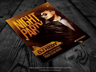 Night Party bash black clean deluxe elegant event exclusive fasdesigner flyer glamour gold luxury midnight modern music night night club party poster print