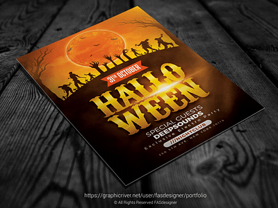 Hlloween Flyer club costume event fasdesigner flyer halloween night party scary show template thriller