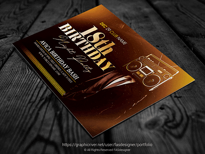 Birthday Flyer Template anniversary birthday black champagne city classy club december deluxe elegant end of year fasdesigner fireworks glamour gold ladies lifestyle luxury midnight music