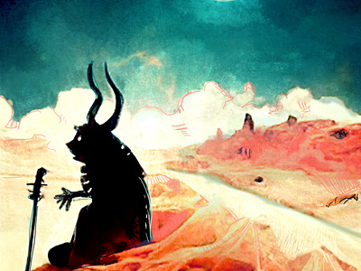 desert - illustration of a demon that lost his way