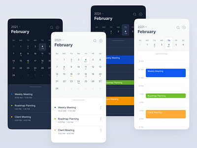 Calendar app - Mobile version