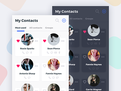 My Contacts concept contacts freebie mobile app
