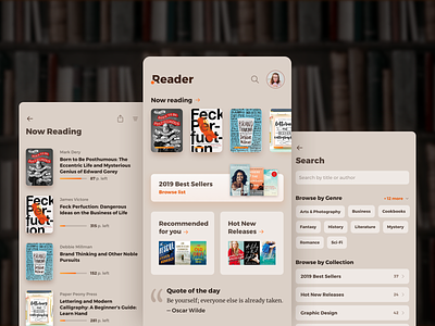 Book reading app book mobile app reader ui ux
