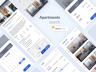 Apartments search booking design freebie mobile app room reservation search ui ux