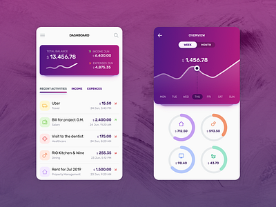 Expense Manager app concept budget expense manager mobile app mobile design ui