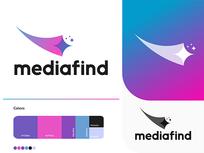 Mediafind branding branding design design logo illustration logo logo designer logotype space star typography