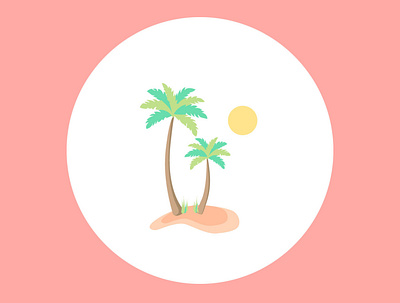 100 days of vector illustration day 9 100daychallenge beach design ibiza illustration palm trees pastel pastel summer summer vector vector illustration