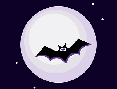 100 days of vector illustration day 34 100 days of illustration 100daychallenge 100days adobe illustrator bat design detail illustration halloween illustration moon scary vector vector illustration