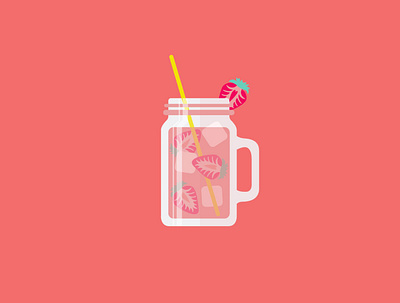 100 days of vector illustration day 48 100 days of illustration 100daychallenge 100days adobe illustrator cocktail collection cocktails design detail illustration gin cocktail illustration strawberry strawberry gin cocktail vector vector illustration