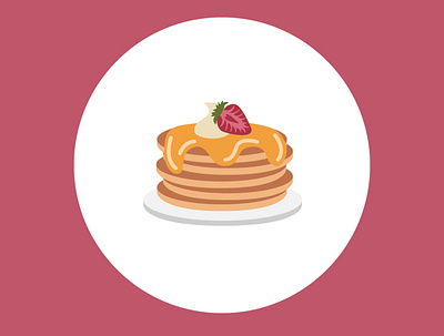 100 days of vector illustration day 76 100 days of illustration 100daychallenge 100days adobe illustrator breakfast cream design dessert detail illustration illustration maple syrup pancakes strawberries vector vector illustration