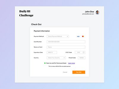 Daily UI Challenge #002 adobexd checkout checkout page dailyui design minimal ui